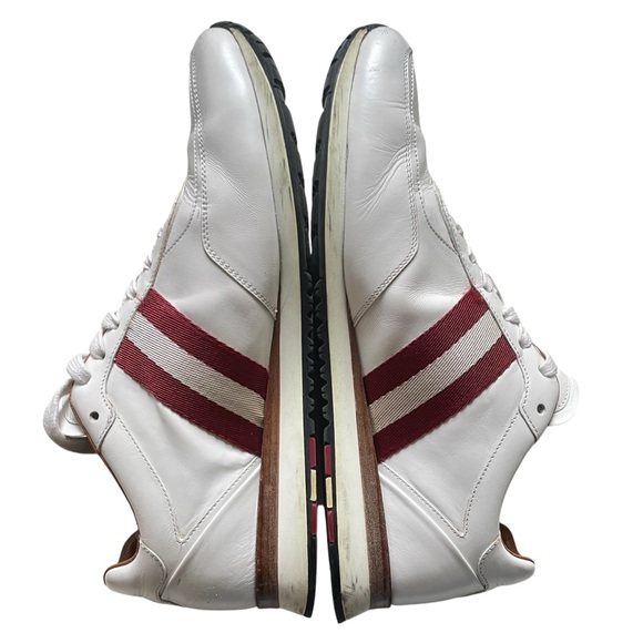 BALLY Men’s Ascar Classic White Leather Low Top Sneakers Size 11US - Picture 4 of 9